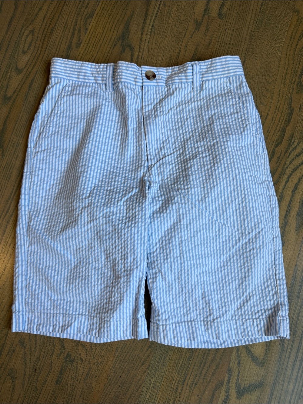 Vineyard Vines Boys Seersucker Shorts - Light Blue & White